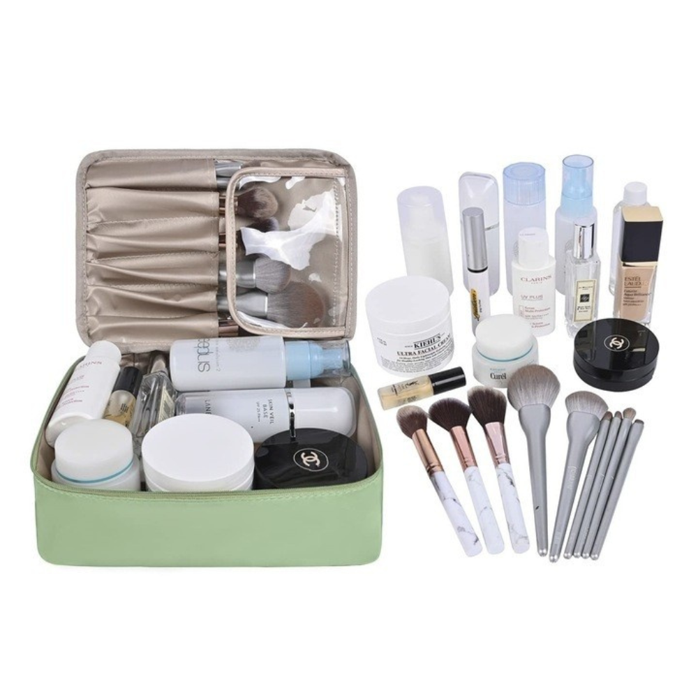 2in1 Cosmetic Organizer Bag, Eyeshadow Included, Waterproof, for Travel