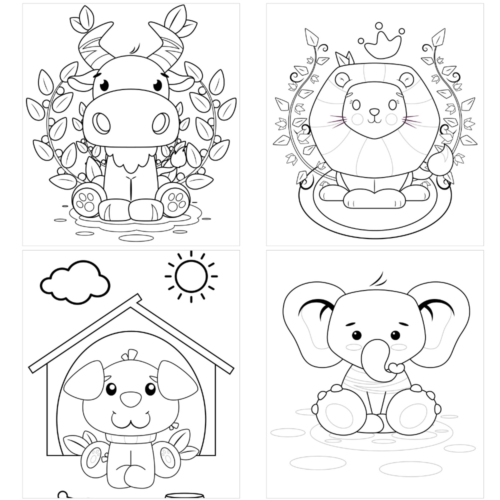 Coloring Book, Suitable for Markers, A5 Format, 12 Drawings, Thick Sheet