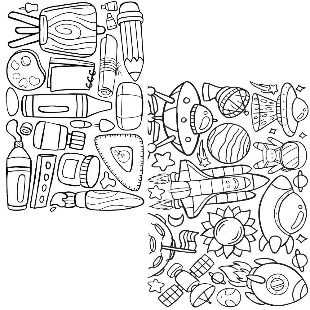 Coloring Book, Suitable for Markers, A5 Format, 12 Drawings, Thick Sheet
