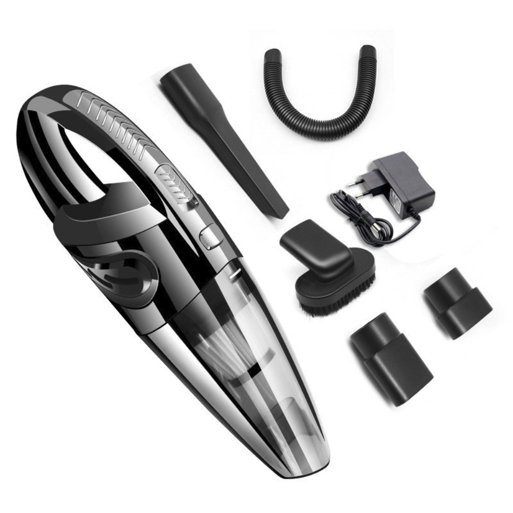 Aspirator Auto Portabil, 120W, Filtru Hepa, 2500mAh, Accesorii Incluse, Negru