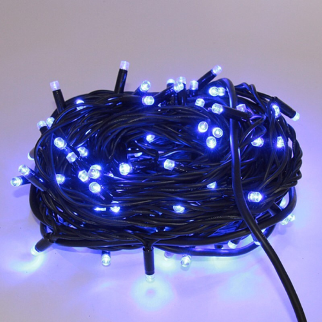 Christmas Installation, Linear, LED Bulbs, Multicolor, 8 Light Effects, Black Wire, 220V, Controller