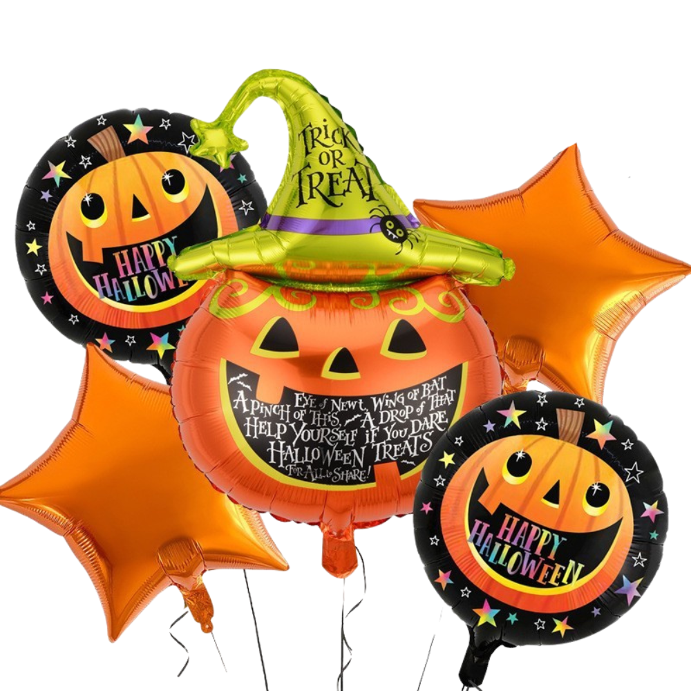 Set 5 Baloane Halloween, 45cm, Pai Inclus