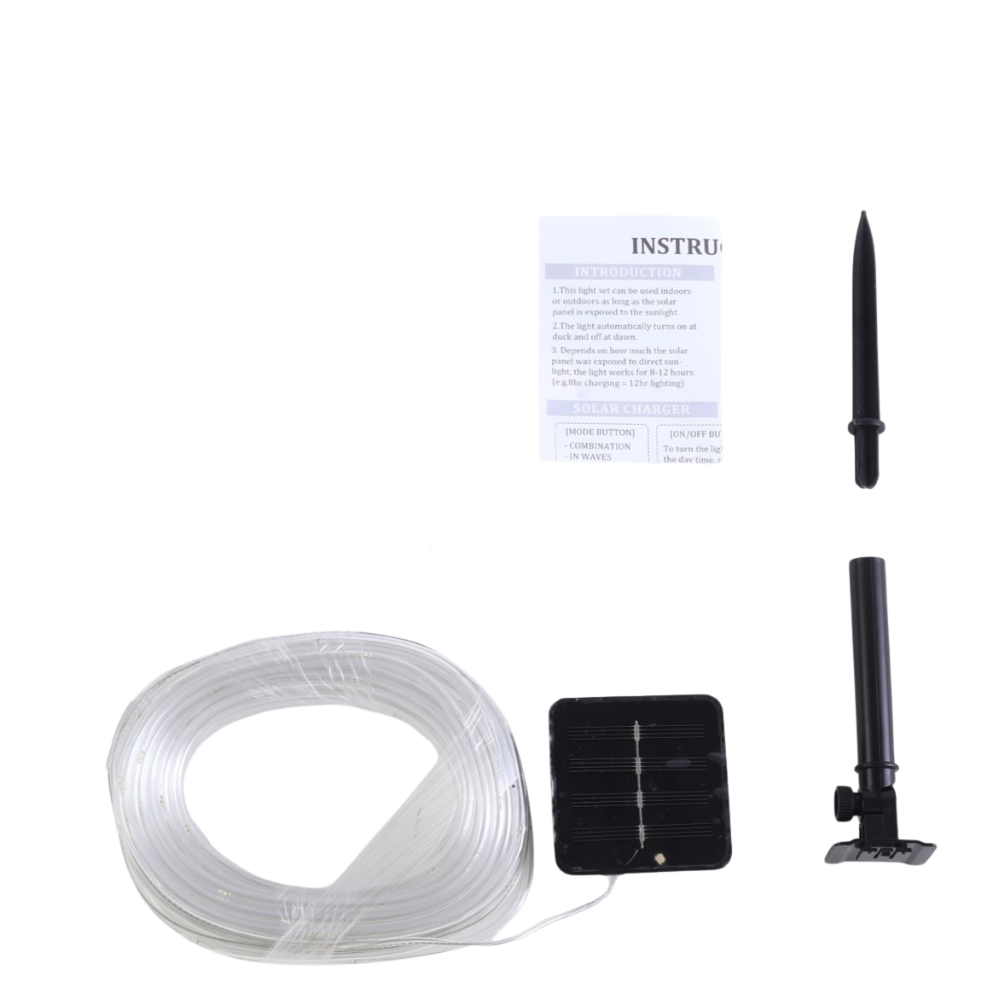 Instalatie Craciun tip Furtun, Incarcare Solara, 8 Programe, 12m - 32m