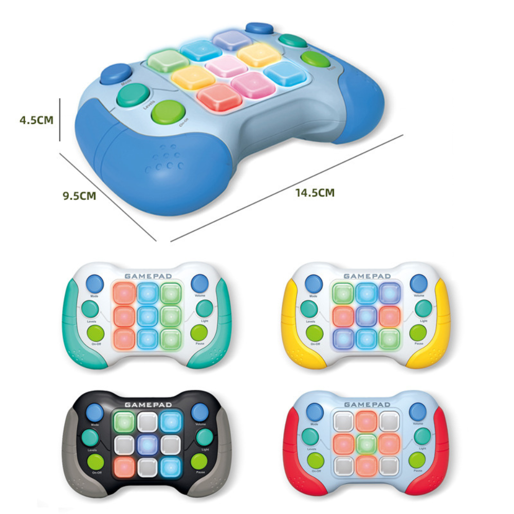 Pop It Console Toy, 6 Function Buttons, 5 Game Modes, Music Playback, RGB Lights