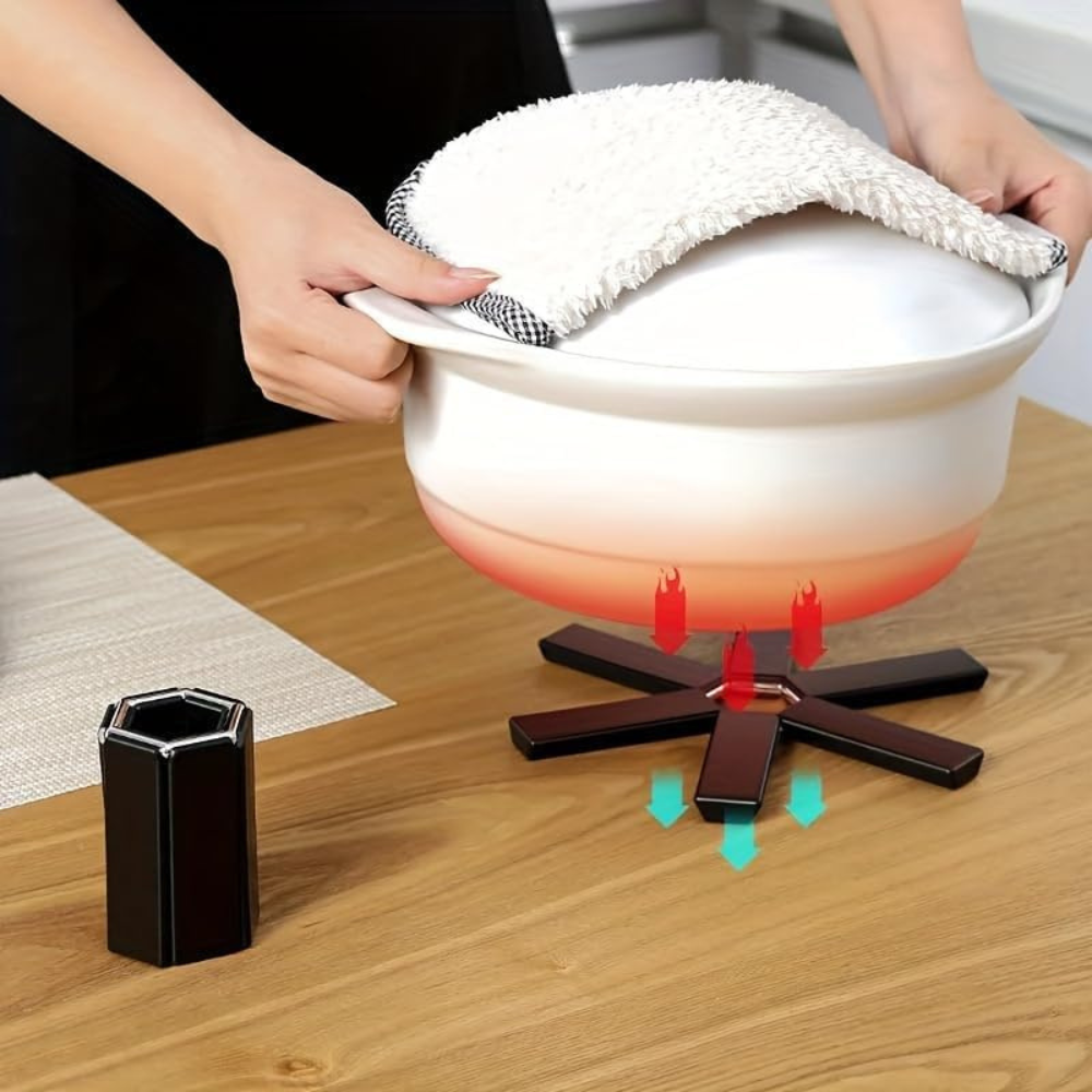 Hot Pot Holder, Up to 220°C, Plaibil Model, ABS, Black