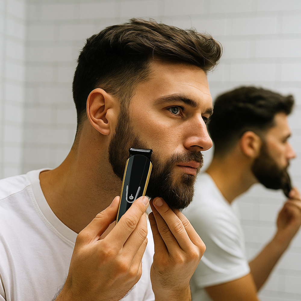 8in1 Hair Clipper, Trimmer, Razor, Accessories, Interchangeable Heads, Battery, Black/Gold
