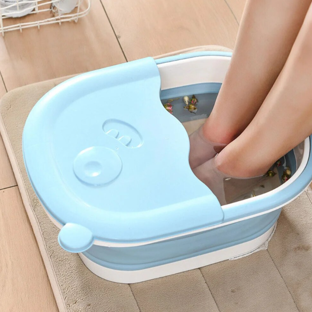 Foot Massage Tub, Foldable Model, Portable, Phone/Cup Holder, Silicone