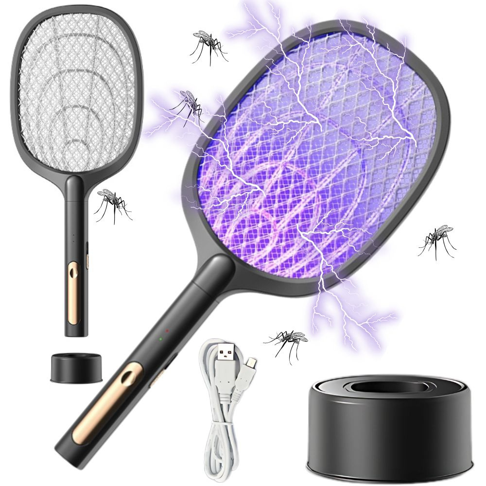 Paleta Electrica Anti-Daunatori, Incarcare USB, Lampa UV, Impotriva Tantarilor si Insectelor