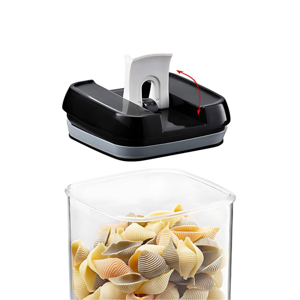 Set 4 Recipiente Organizare Alimente, Inchidere Etansa, din Plastic Dur