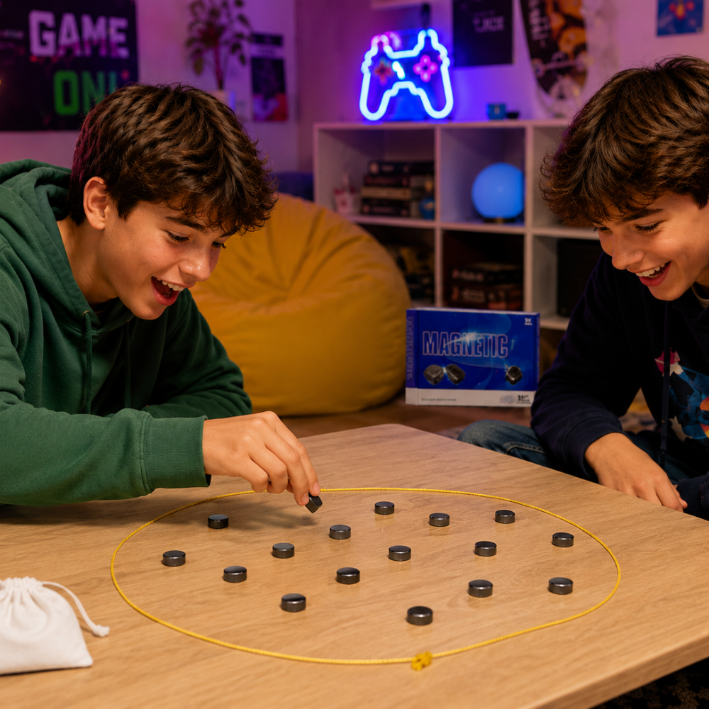 Joc Magnetic Arcade, cu 30 Magneti, Dezvolare Precizie, Numar Jucatori 1-4, Varsta 9+