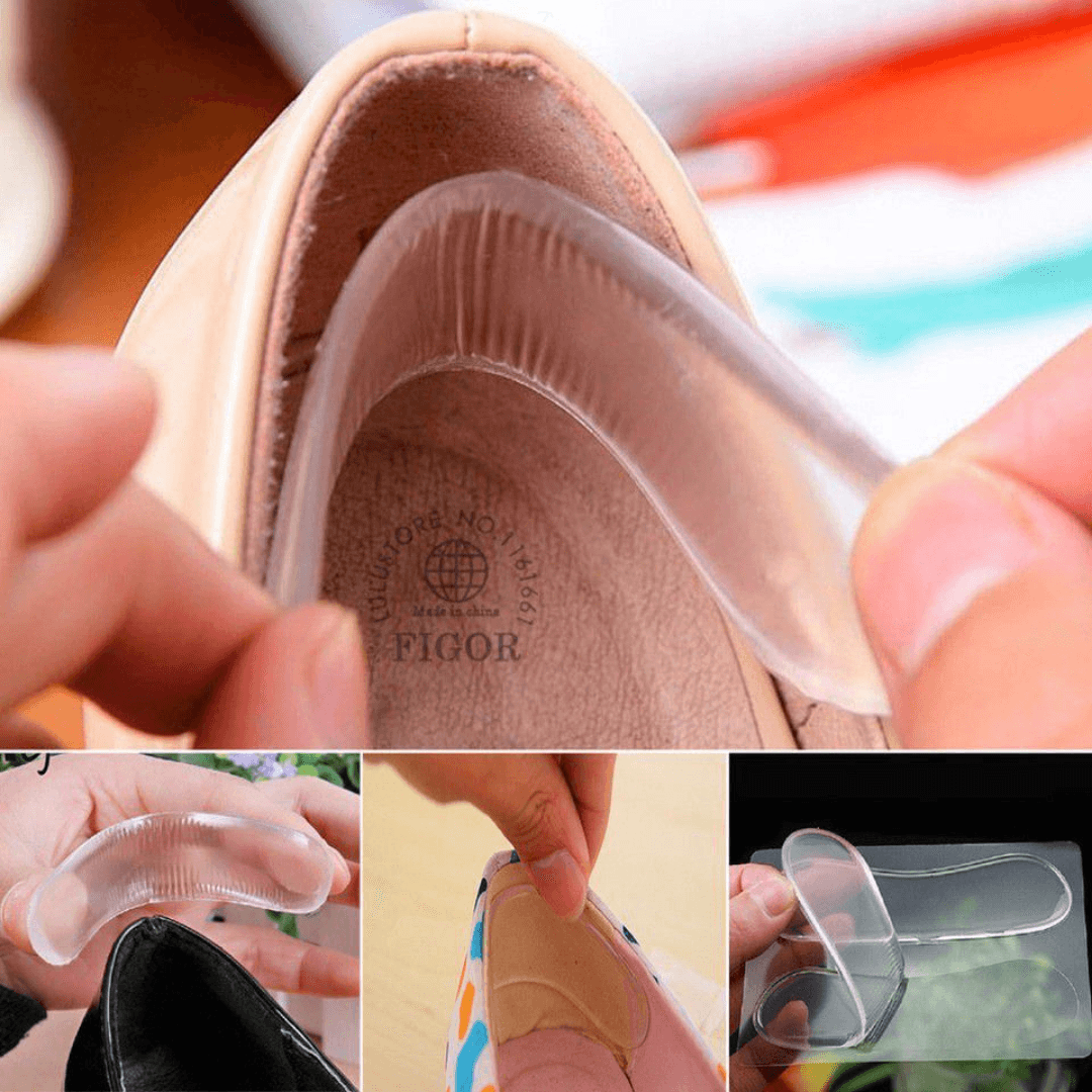 Set of 2 Invisible Insoles, Silicone, Soft Material, Inner Shoe Support, Corn Prevention, Transparent