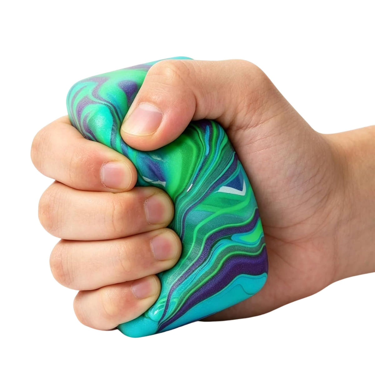 Jucarie Squishy Forma Cub, Model Linii Flow din Maltoza, Antistres Senzoriala, 5x5cm