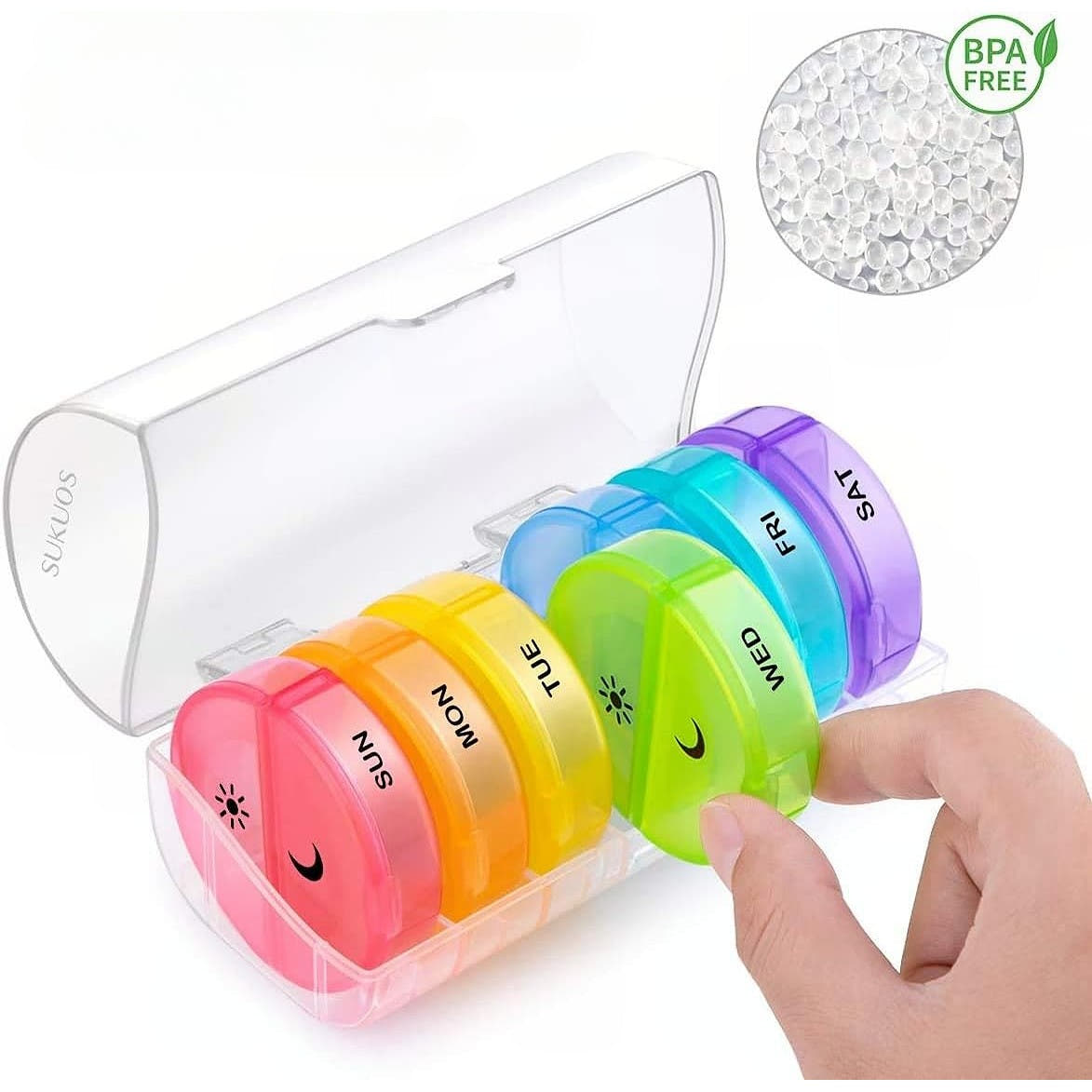Cutie Organizare Medicamente, Saptamanala, 14 Compartimente, Compacta, Portabila