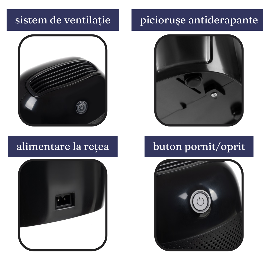 Dezumidificator Electric 22.5W, 300ml/zi, Rezervor Detasabil 600ml, Silentios, Oprire Automata