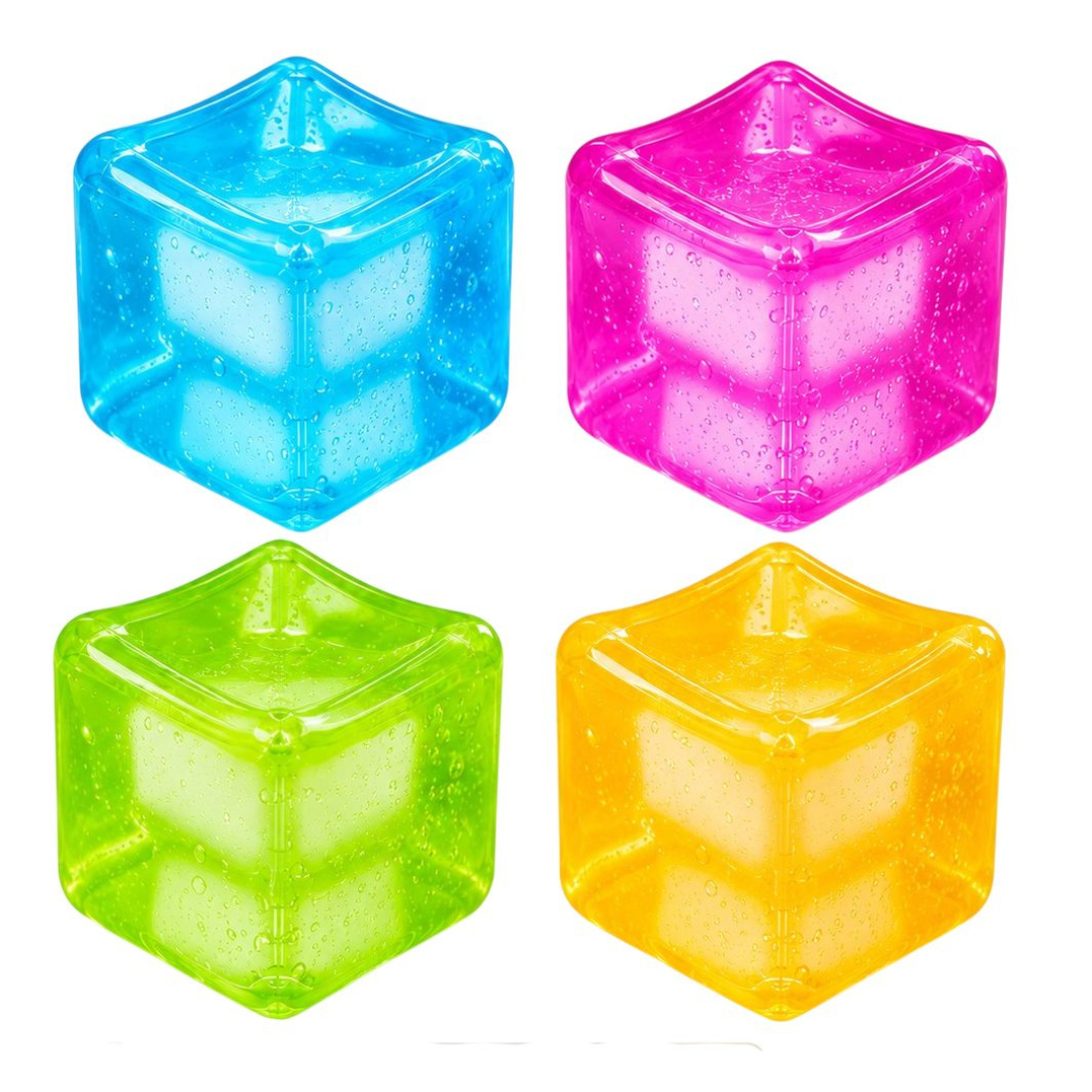 Jucarie Squishy tip Needoh, Forma Cub, Antistres Senzoriala, 5x5cm