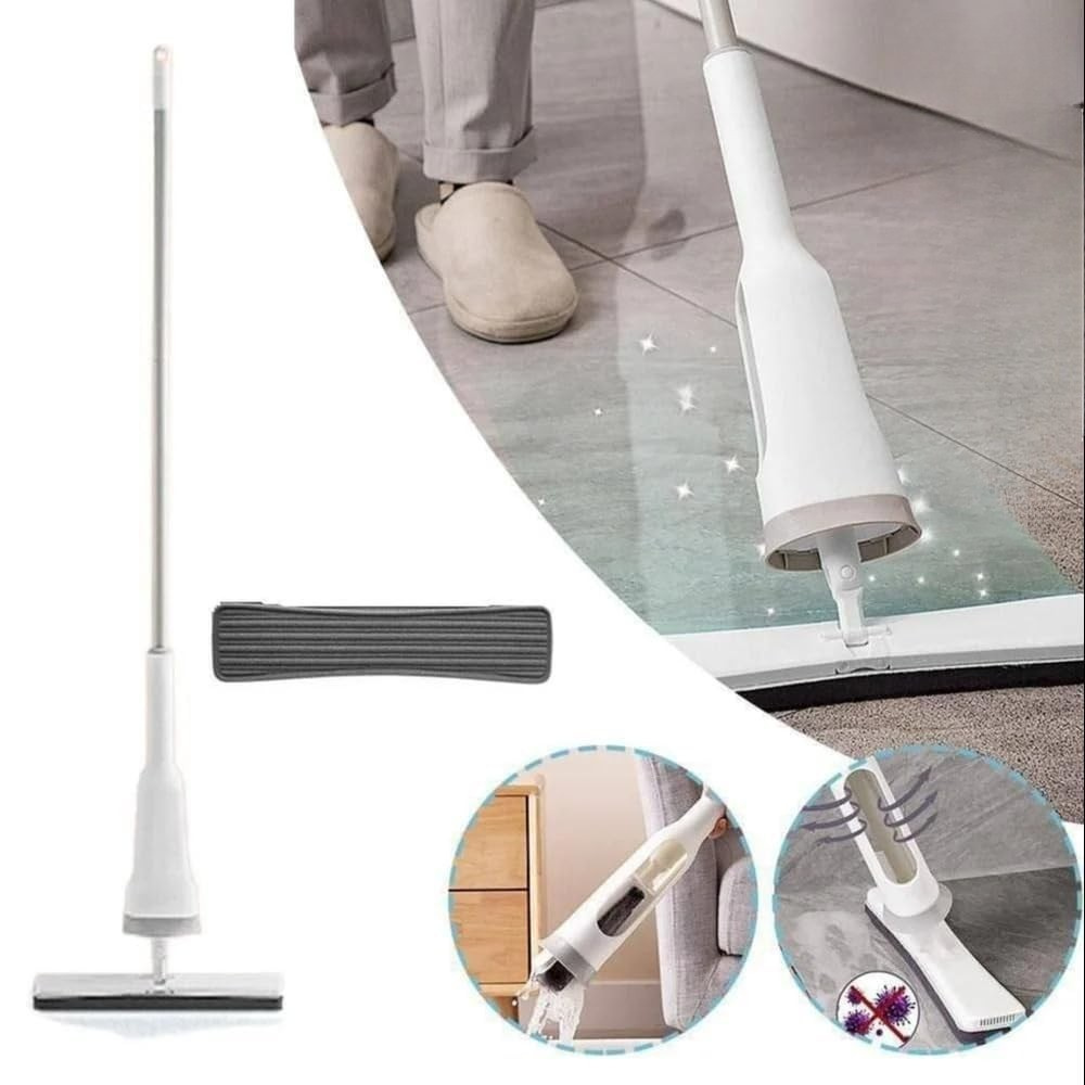 Set Mop Telescopic cu Galeata Pliabila, Burete Bumbac, Tija Reglabila, Sistem Stoarcere