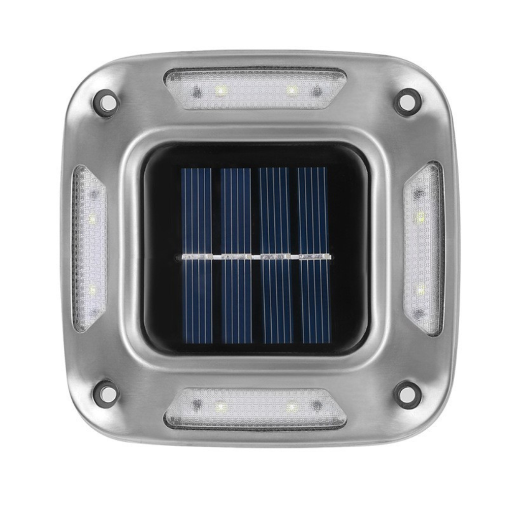 Set 4 Lampi Solare, 8 Leduri, Baterie 600mAh, 6-12 Ore, IP65, Alb Cald