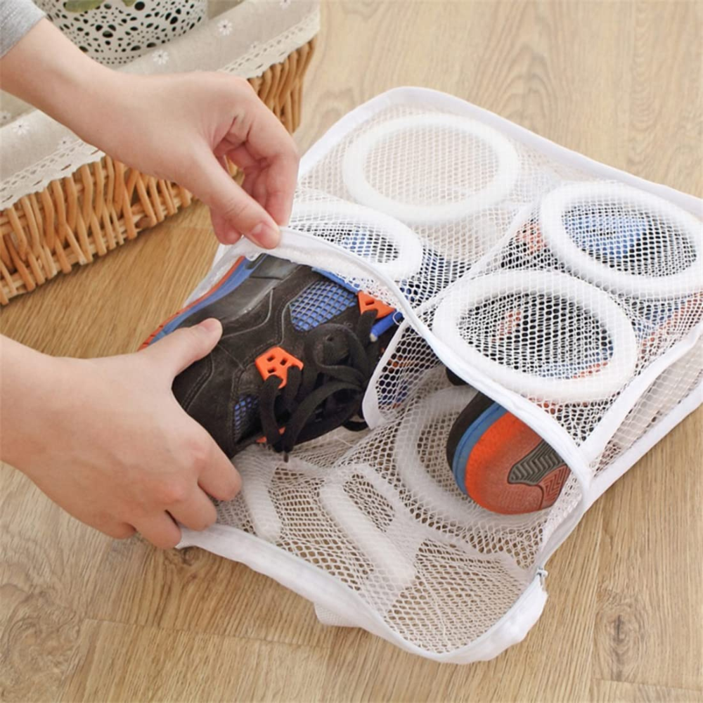 Sac Spalare Incaltaminte, 28-40cm, din Plasa, cu Agatatori