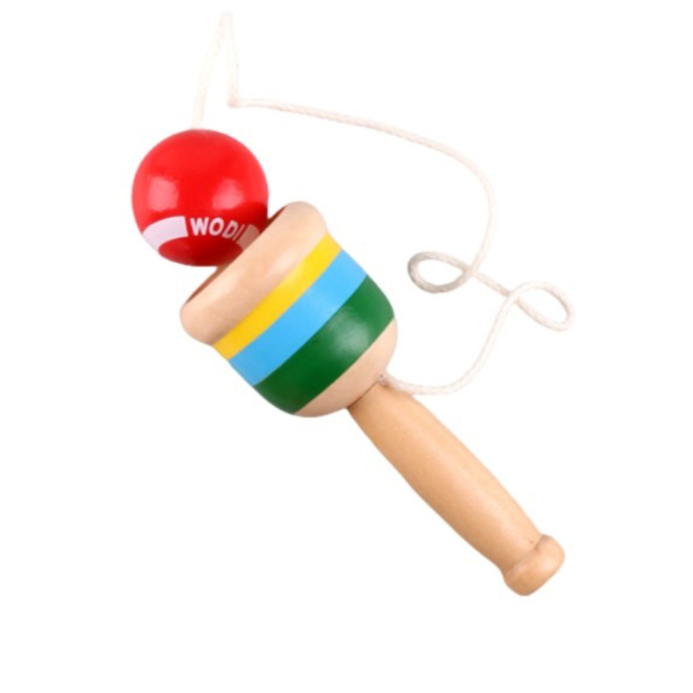 Mini Jucarie Cupa Interactiva, Lemn, Copii si Adulti, Tip Kendama,