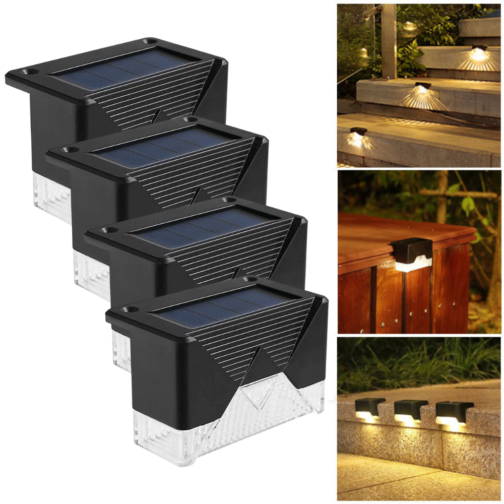Set 4 Aplice cu Incarcare Solara, Baterie 600mAh, IP65, 8-10 Ore Functionare, Alb Cald