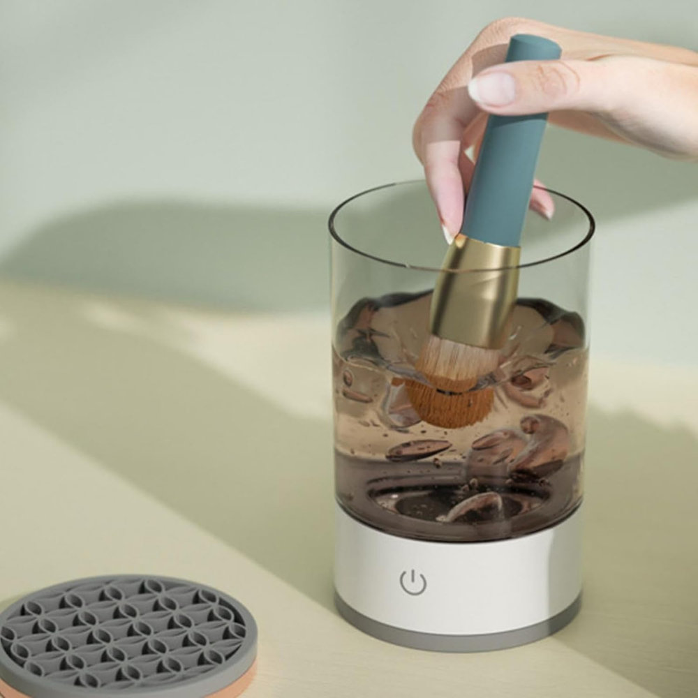 Makeup Brush Cleaner, Portable, 7000Rpm, with Vibration, USB Charging, White