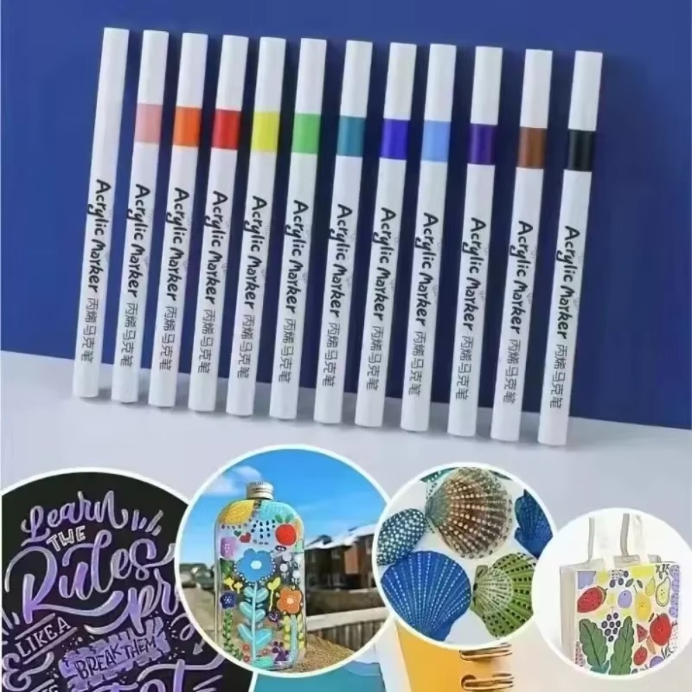 Set 48 Markere Acrilice, Pe Baza de Apa, Varf Fin