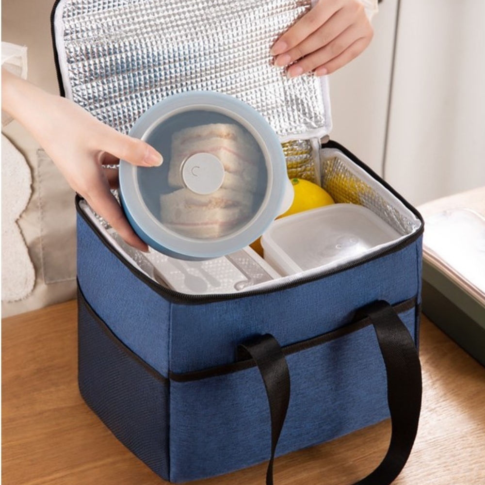 Geanta Termica pentru Pranz, 24x18x21cm, Impermeabila, Buzunare Laterale