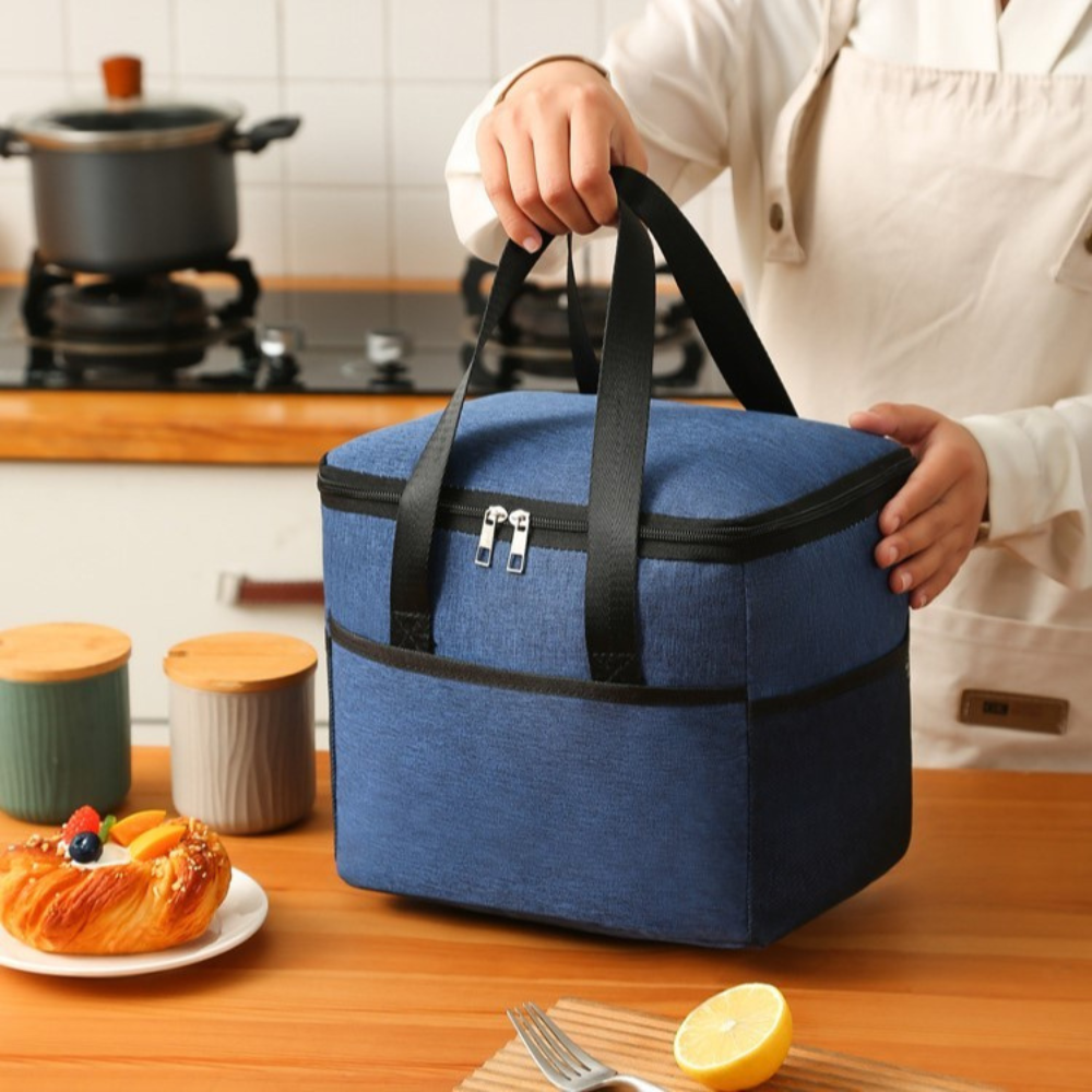 Geanta Termica pentru Pranz, 24x18x21cm, Impermeabila, Buzunare Laterale