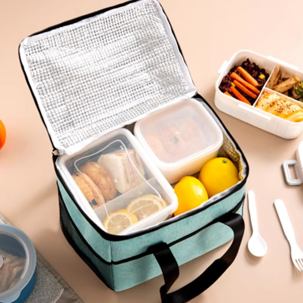 Geanta Termica pentru Pranz, 24x18x21cm, Impermeabila, Buzunare Laterale