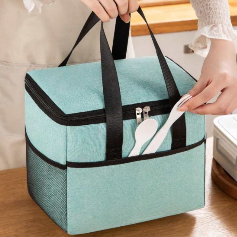 Geanta Termica pentru Pranz, 24x18x21cm, Impermeabila, Buzunare Laterale