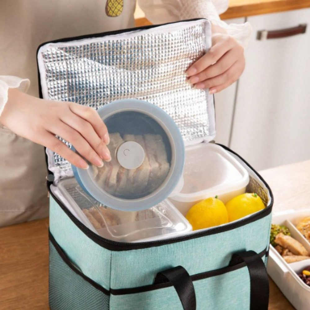 Geanta Termica pentru Pranz, 24x18x21cm, Impermeabila, Buzunare Laterale