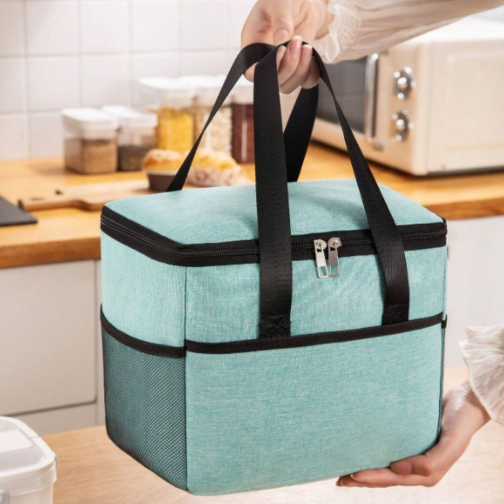 Geanta Termica pentru Pranz, 24x18x21cm, Impermeabila, Buzunare Laterale