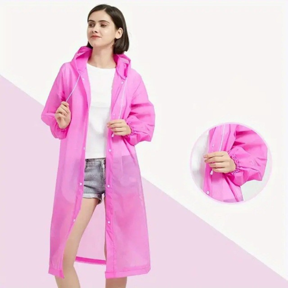 Pelerina de Ploaie, Marime Universala, Model Lung, Prindere cu Capse, Impermeabil