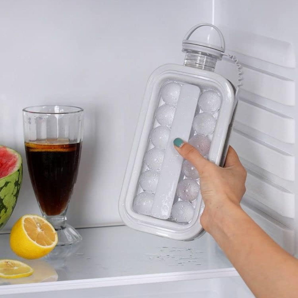 2in1 Ice Mold, Glass Type, with Handles, 17 Spheres, Non-toxic Material