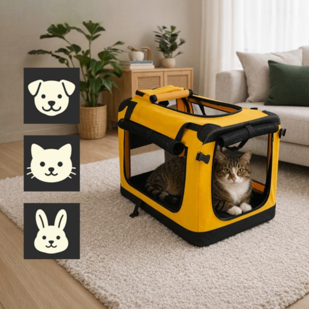 Geanta Transport Animale, 44x60x42cm, Caini, Pisici, Greutata Maxima 25 kg, Cadru Metalic