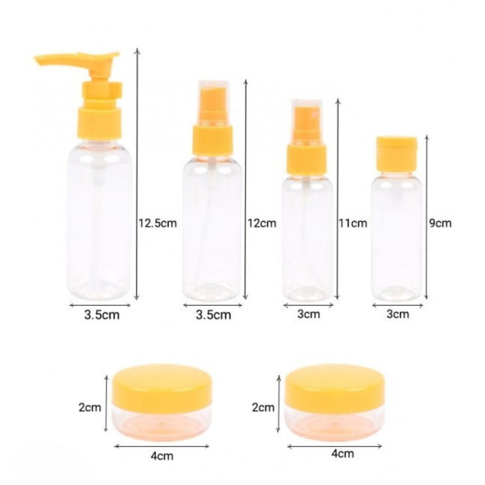 Set of 5 Travel Containers, 40ml, Product Organization, for Airplane, Plastic