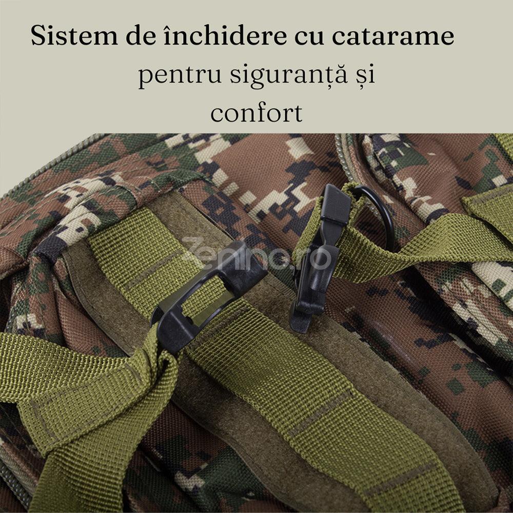 Rucsac Militar Tactic, pentru Drumetii, 30L, 2 Compartimente, Centuri de Prindere, Impermeabil, Material Rezistent, 43x24x25cm