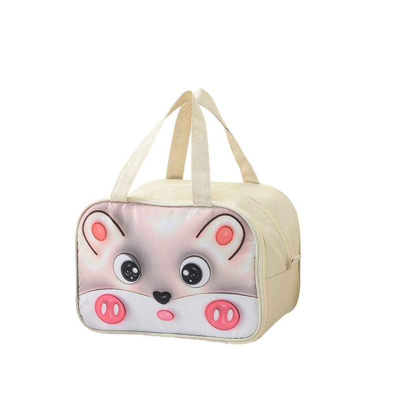 Geanta Termica pentru Pranz, Model Animalute 3D, 27.5x18x20cm, Impermeabila