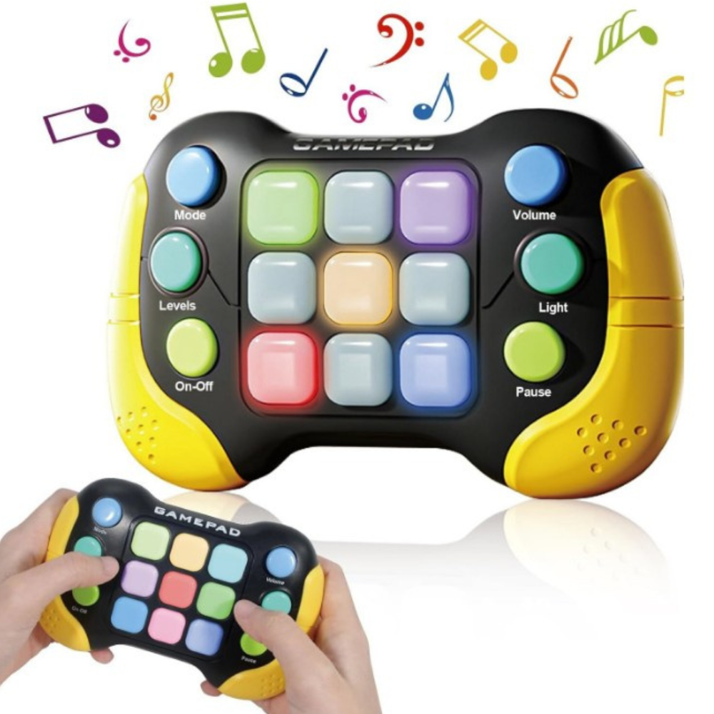 Pop It Console Toy, 6 Function Buttons, 5 Game Modes, Music Playback, RGB Lights