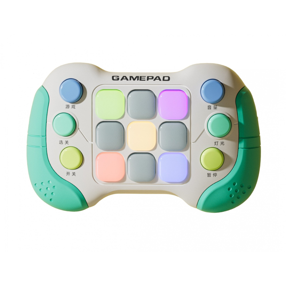 Pop It Console Toy, 6 Function Buttons, 5 Game Modes, Music Playback, RGB Lights