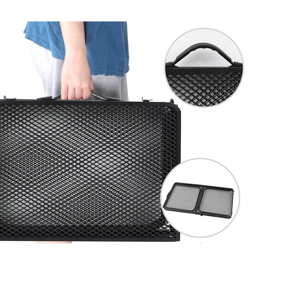 Masa Camping Pliabila, Geanta Transport, din Metal, 60x40x27cm, Negru