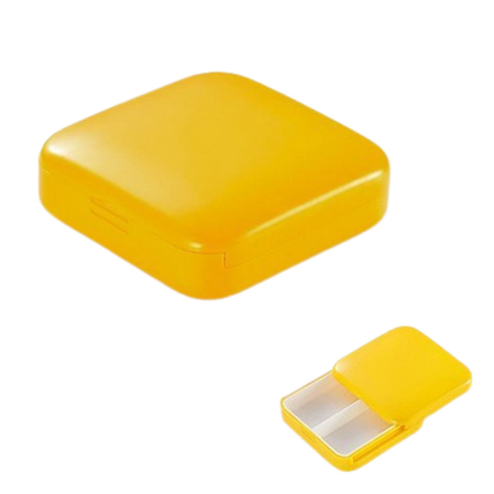 Mini Cutie Medicamente, 2 Compartimente, Sistem Glisant, Inchidere Etansa