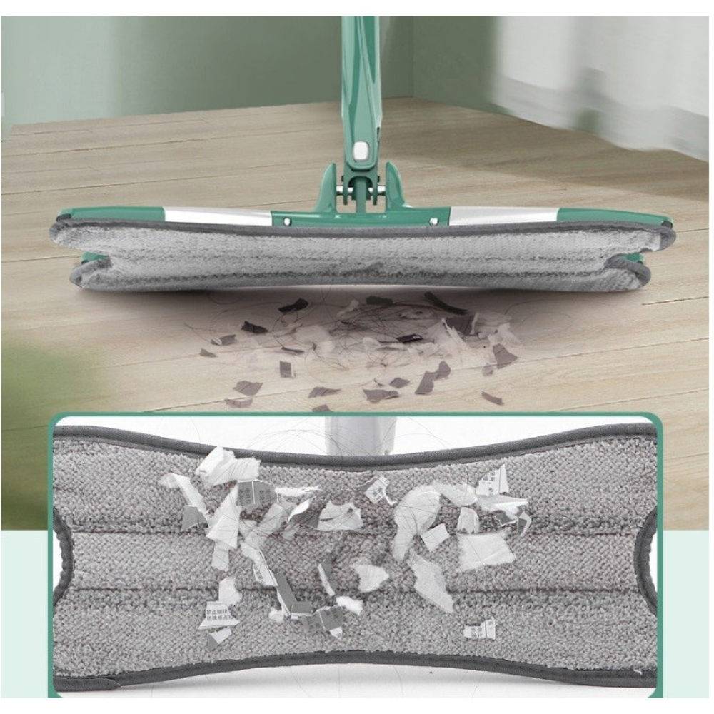 Mop Microfibra, Super Absorbant, Sistem de Stoarcere, Tija Telescopica 140cm, Rotire 360