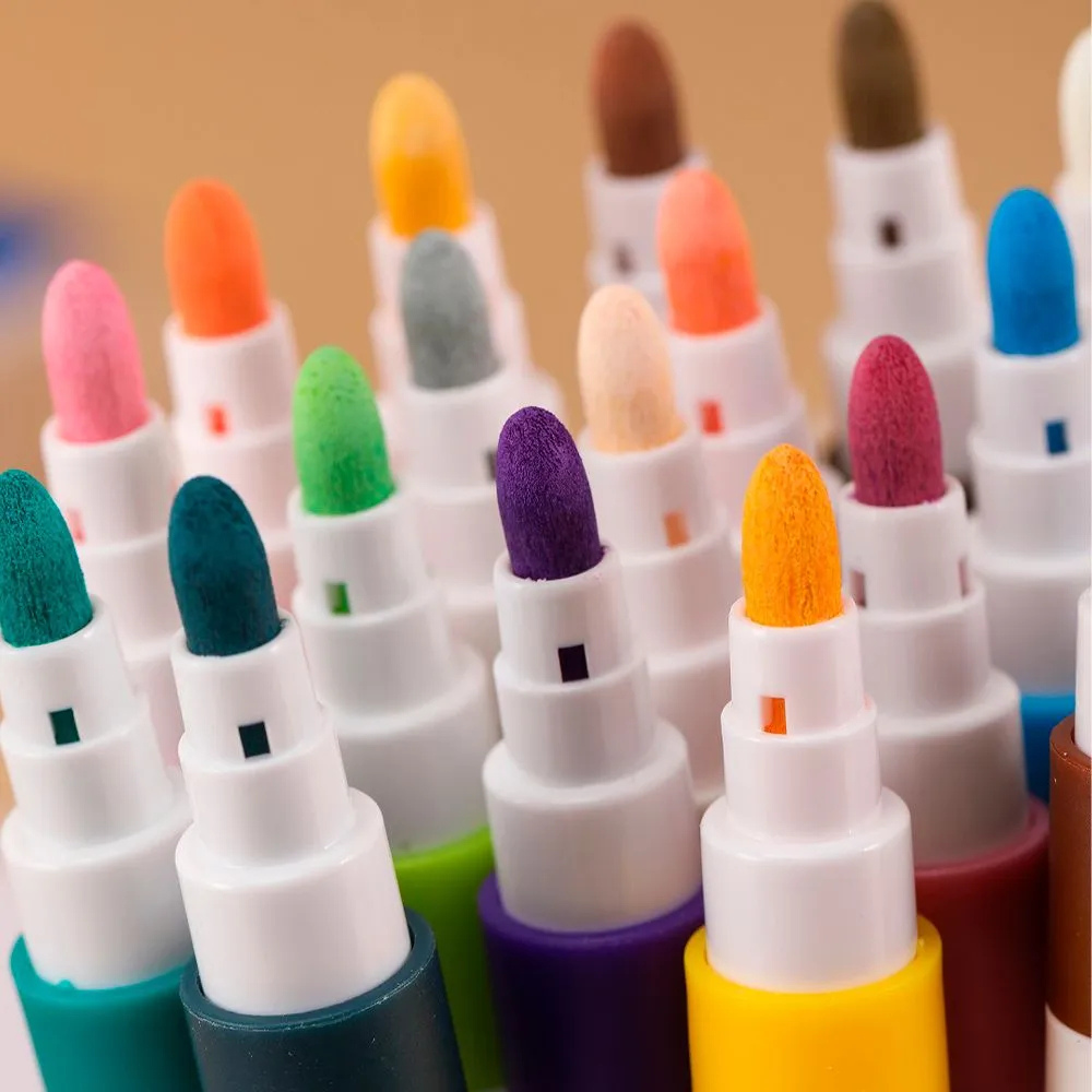 Set 48 Markere Acrilice, Varf 0.7mm, Culori Intense, Multisuprafete, Uscare Rapida, Usor de Curatat