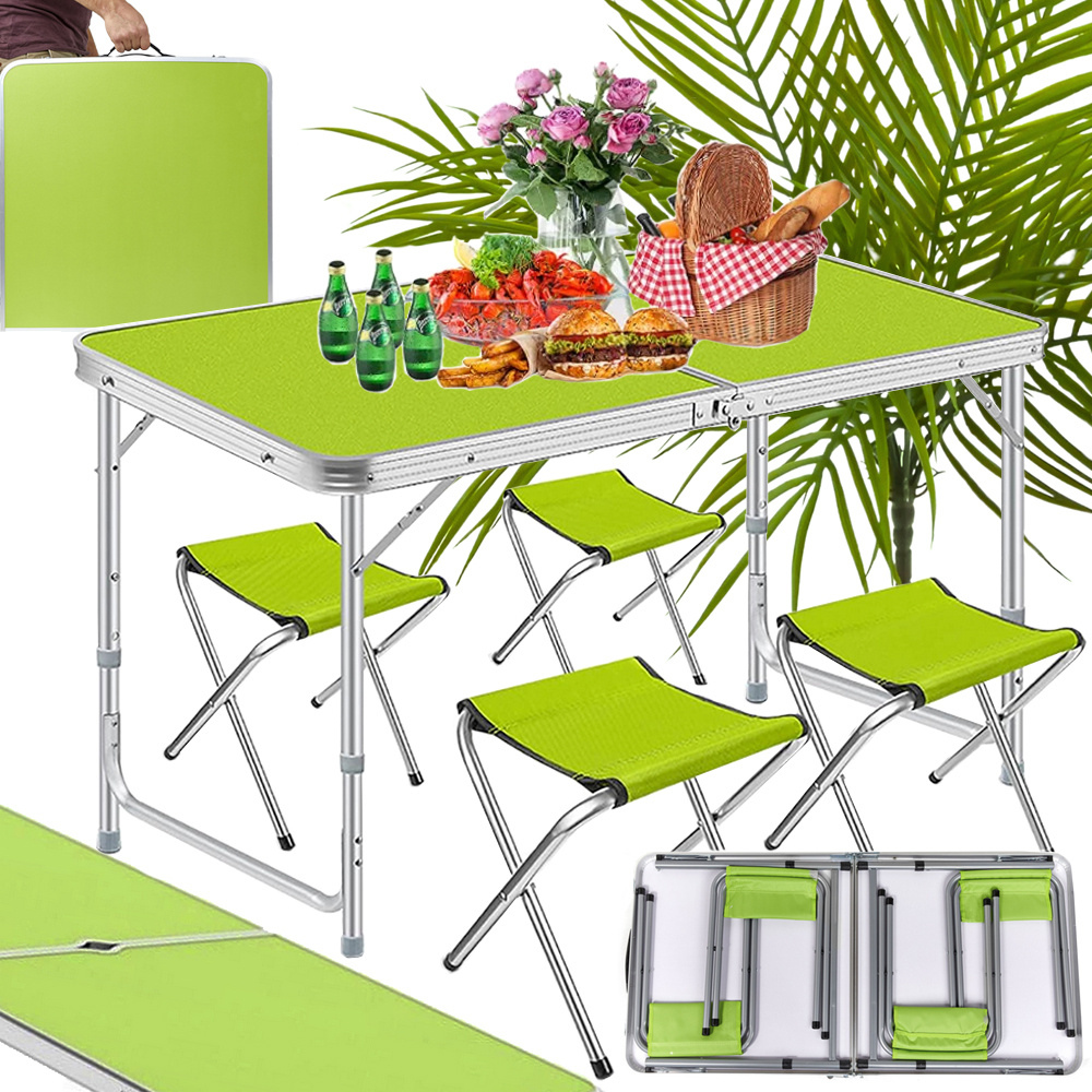 Set Masa Camping, Cu 4 Scaune, Model Pliabil, 120x60x70cm