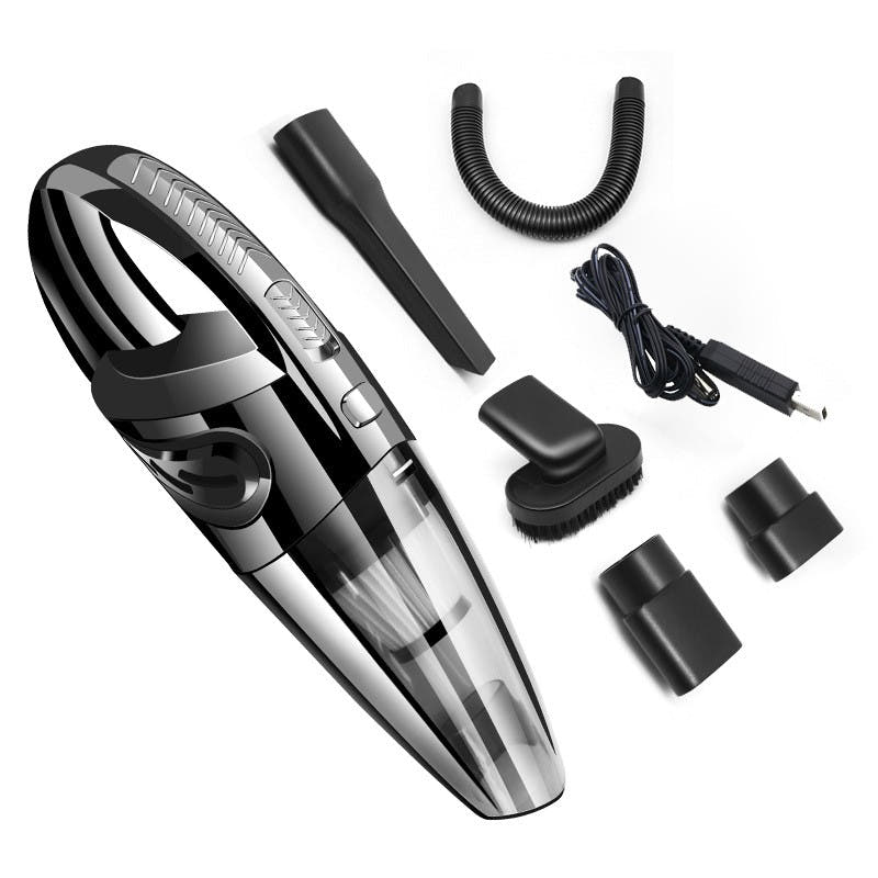 Portable Car Vacuum Cleaner, 120W, Hepa Filter, 2500mAh, Accessories Included, Black