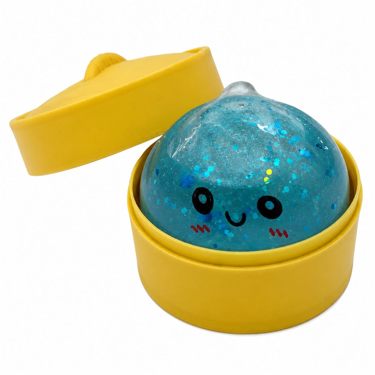 Jucarie Squishy Dumpling Needoh, Model cu Sclipici, Antistres Senzoriala, 4cm, Culoare Mix Surpriza