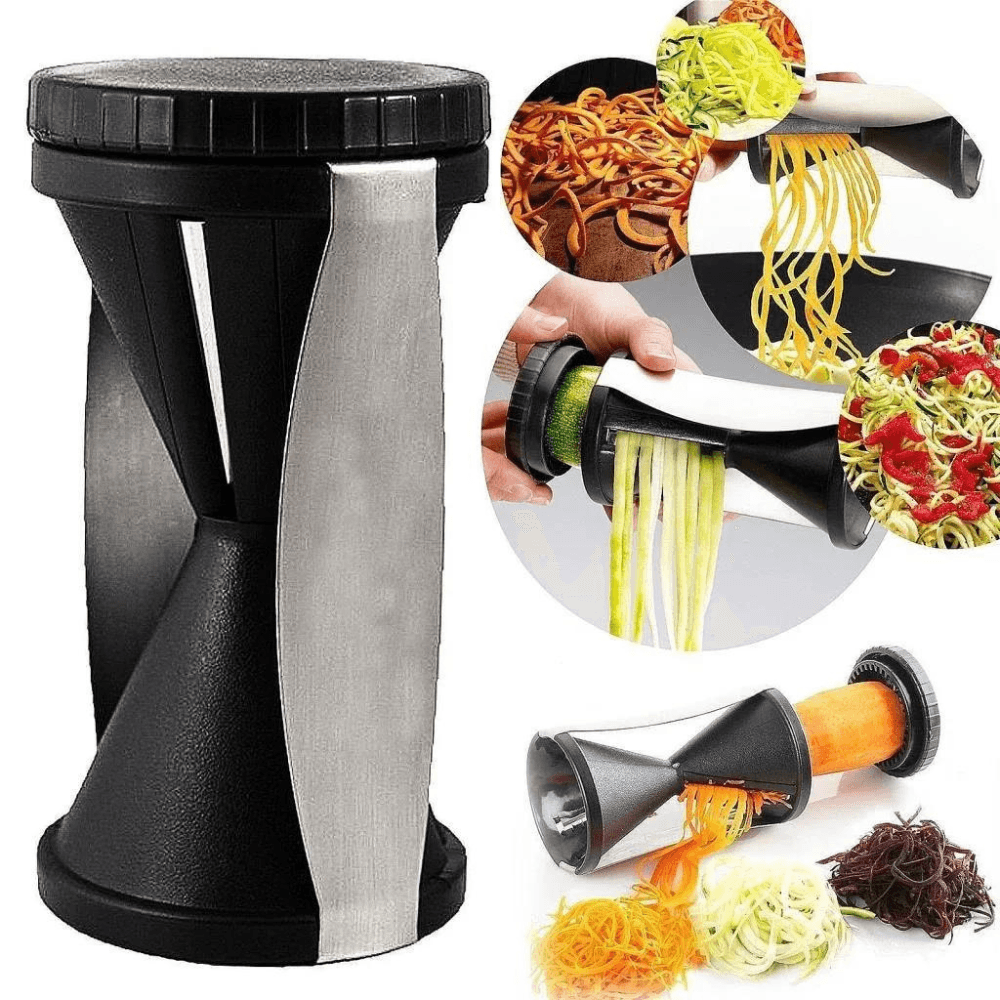 Feliator Spirala Legume, Model Manual, Fasii Julienne, Lame Inox, Negru