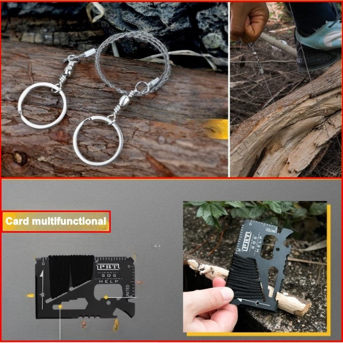 Kit Supravietuire 16in1, Instrumente Multifunctionale, Lanterna, Model Compact