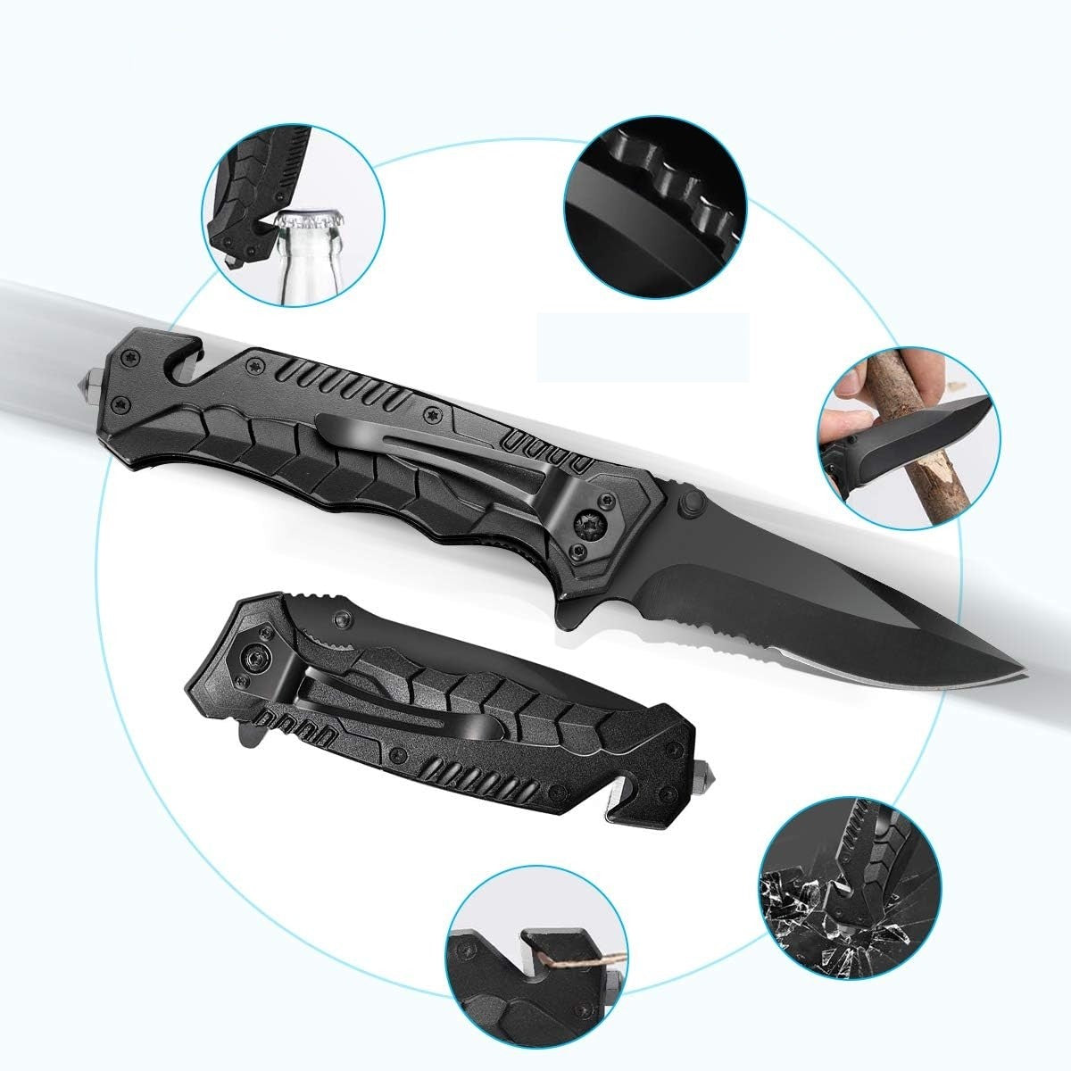 Kit Supravietuire 19in1, Instrumente Multifunctionale, Lanterna, Model Compact
